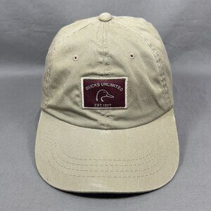 Vtg Ducks Unlimited Strapback Hat Dorfman Pacific Khaki Hunting Outdoor Dad Mens